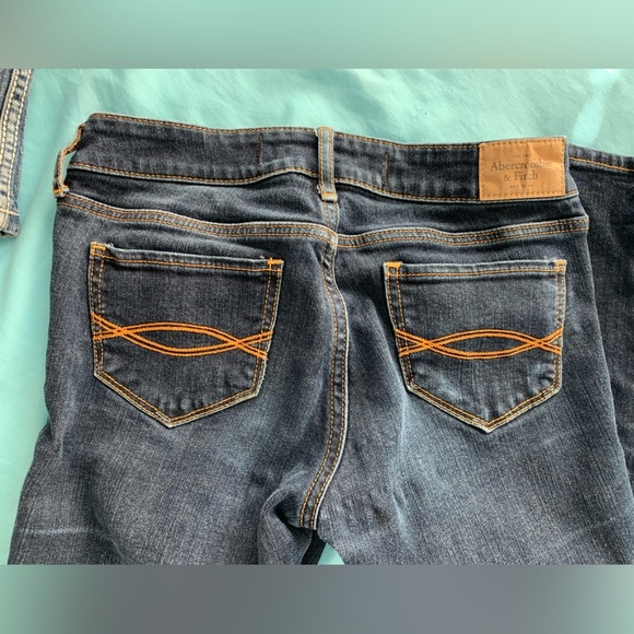 ABERCROMBIE & FITCH DARK STRETCH denim jeans size 0S - Picture 2 of 5